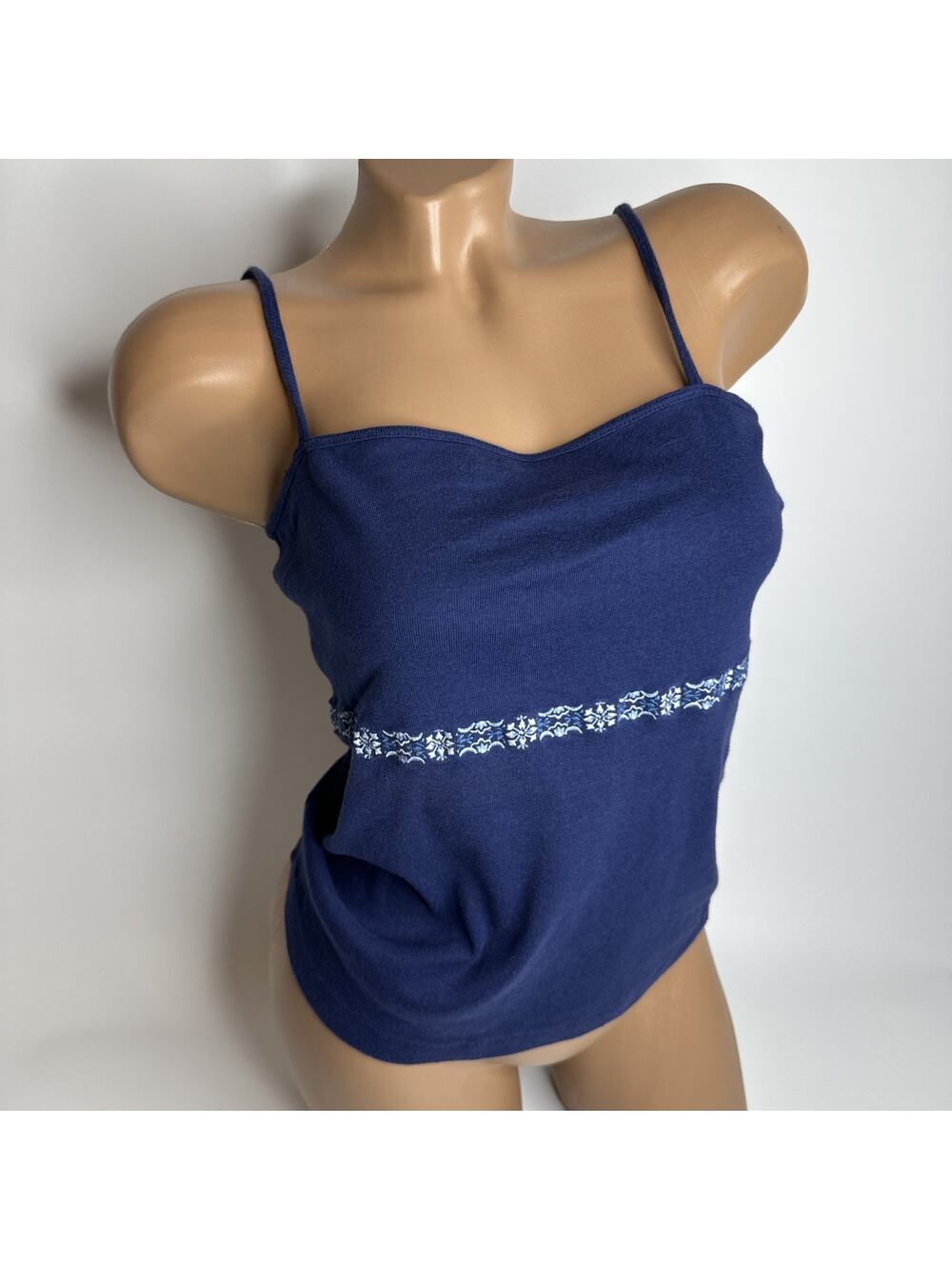 Y2K Abercrombie and Fitch Blue Embroidered Cami Top Medium Fairycore Soft Girl